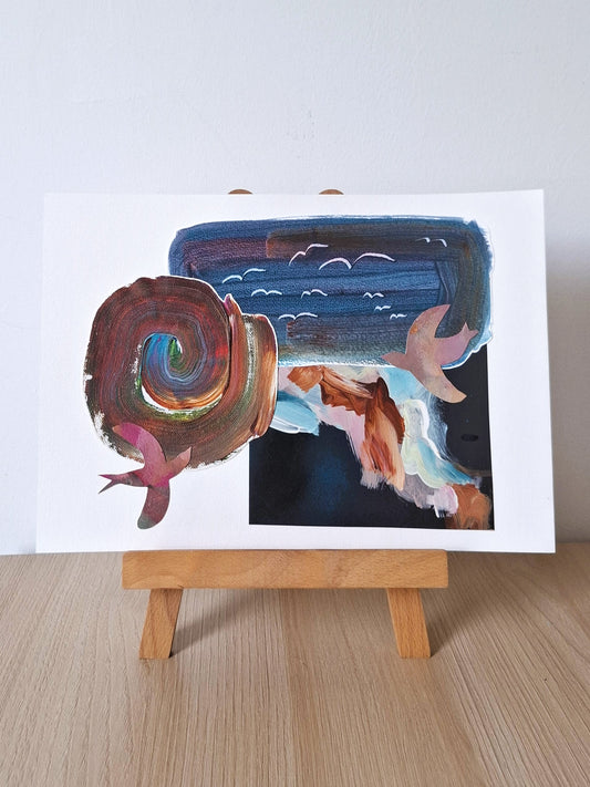 Original Collage ''Vrije Vogel 45''