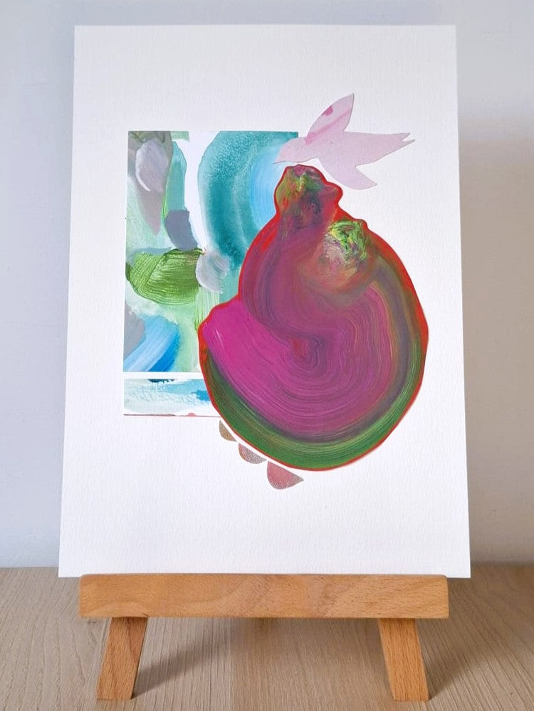 Original Collage ''Vrije Vogel 8''