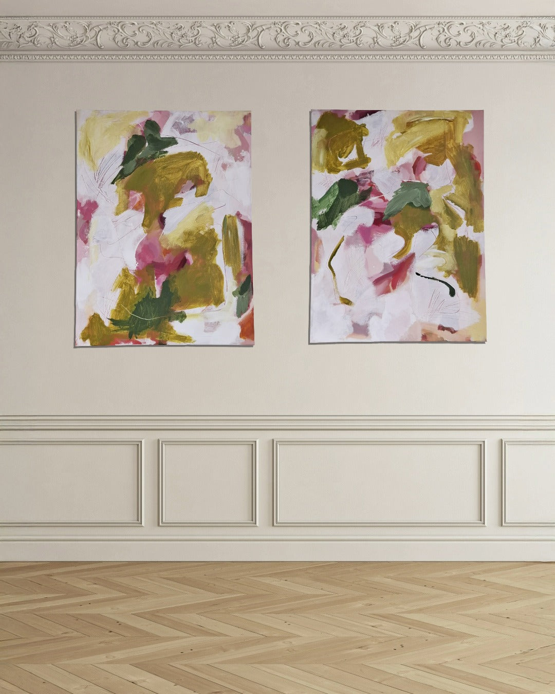 Original Painting Tweeluik ''Chaotic Lifelines 3 ''